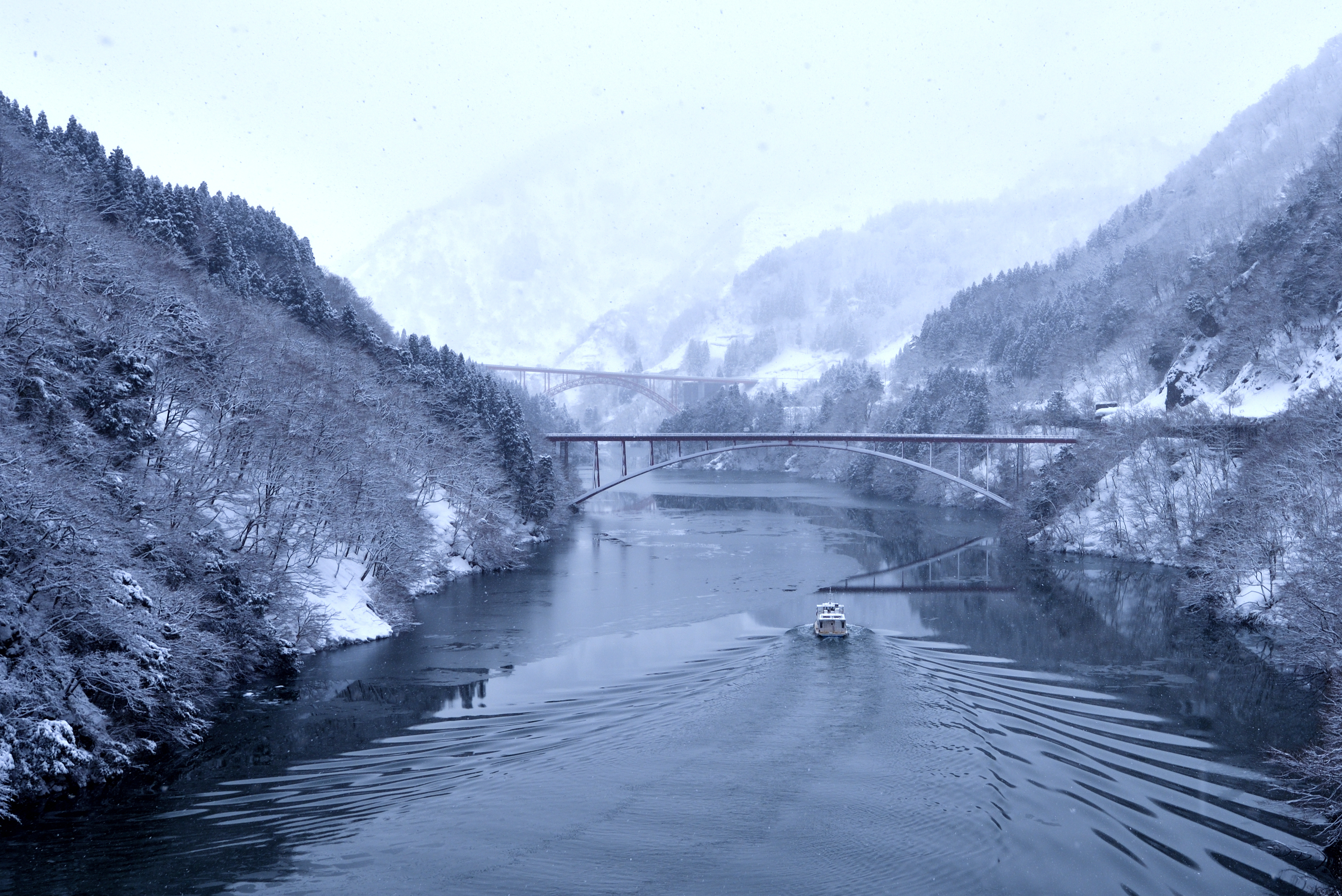 庄川挟 大牧温泉へ