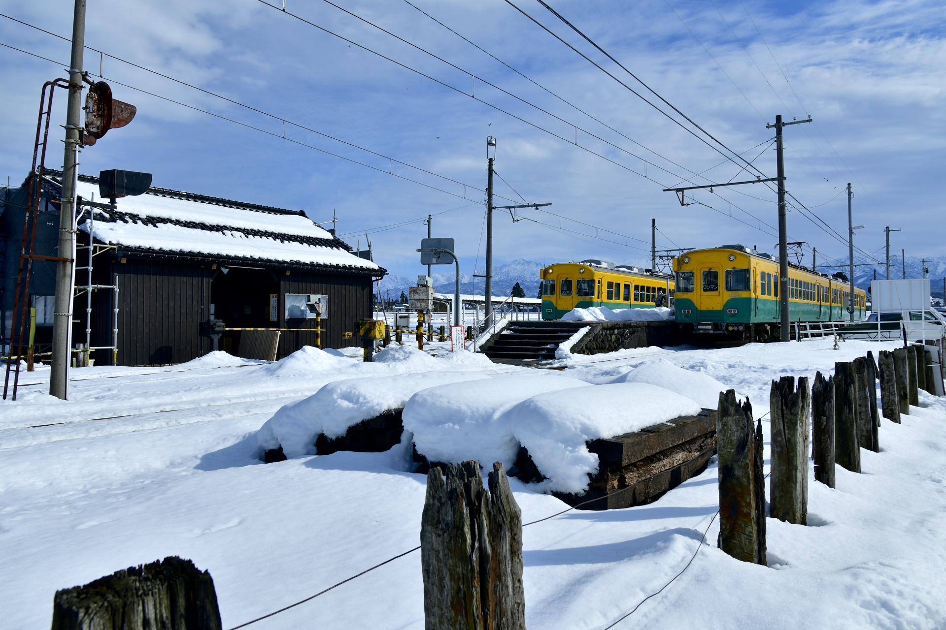 アルプスが見える駅