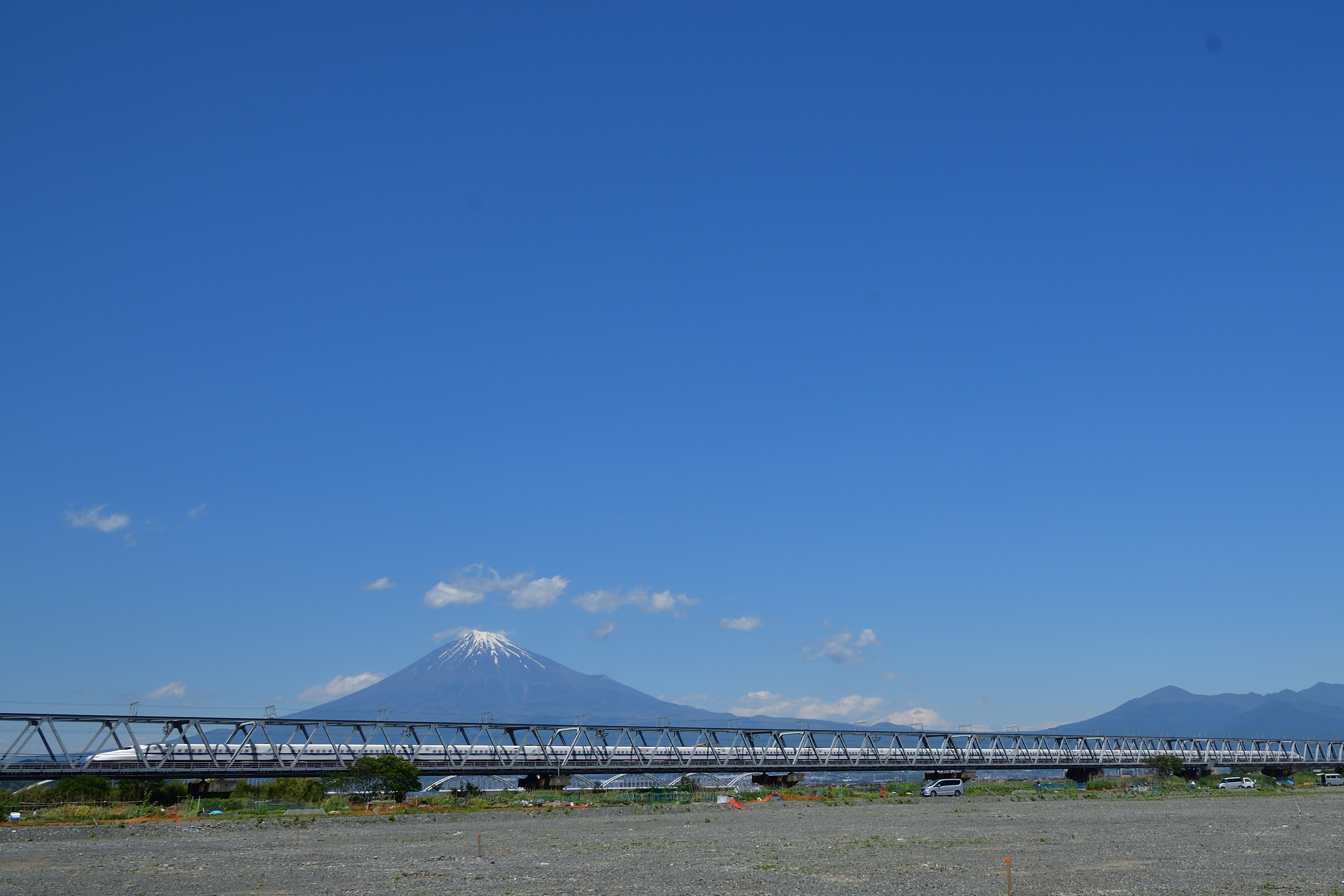 富士川橋梁にて