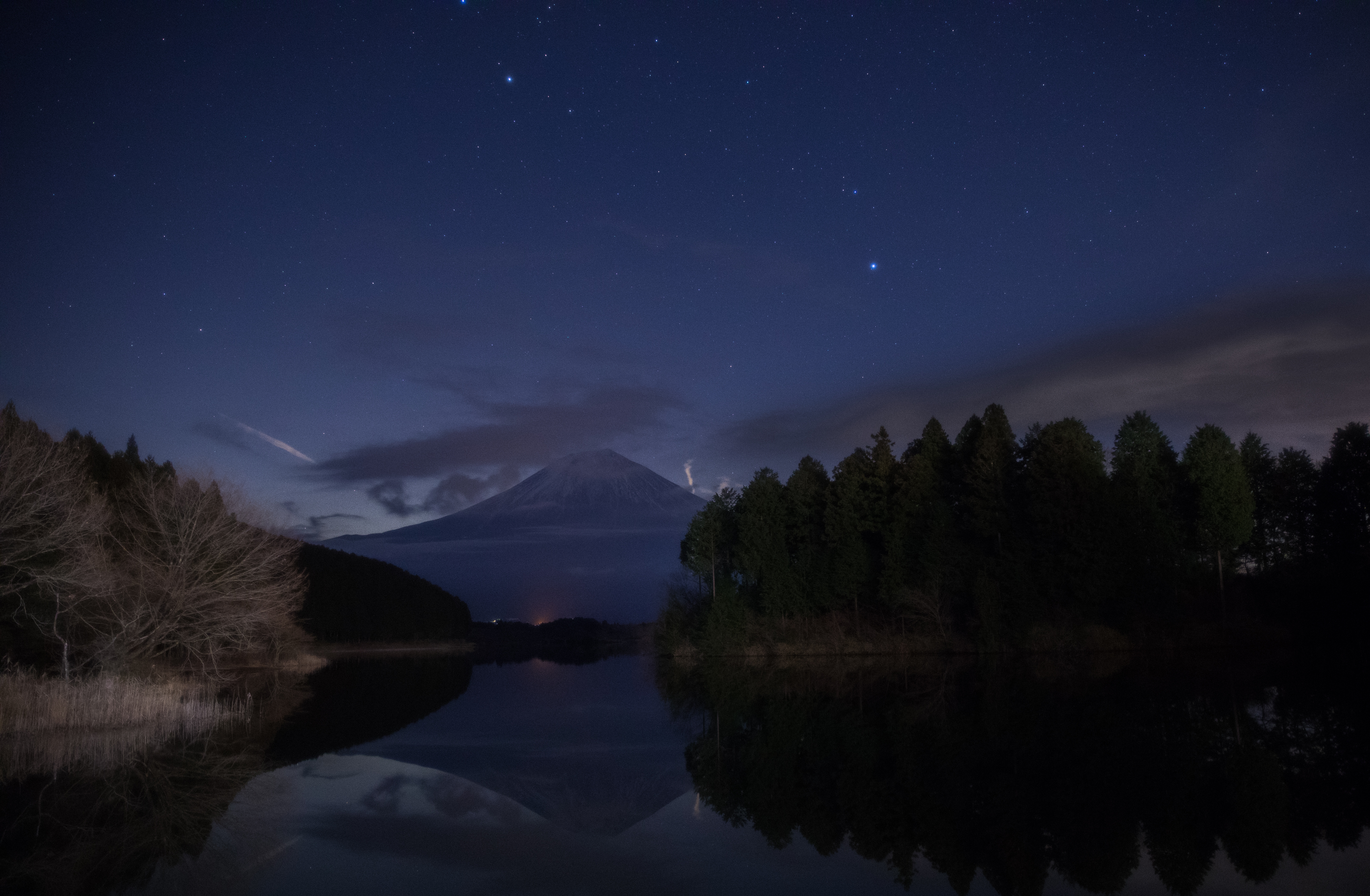 星空と富士山