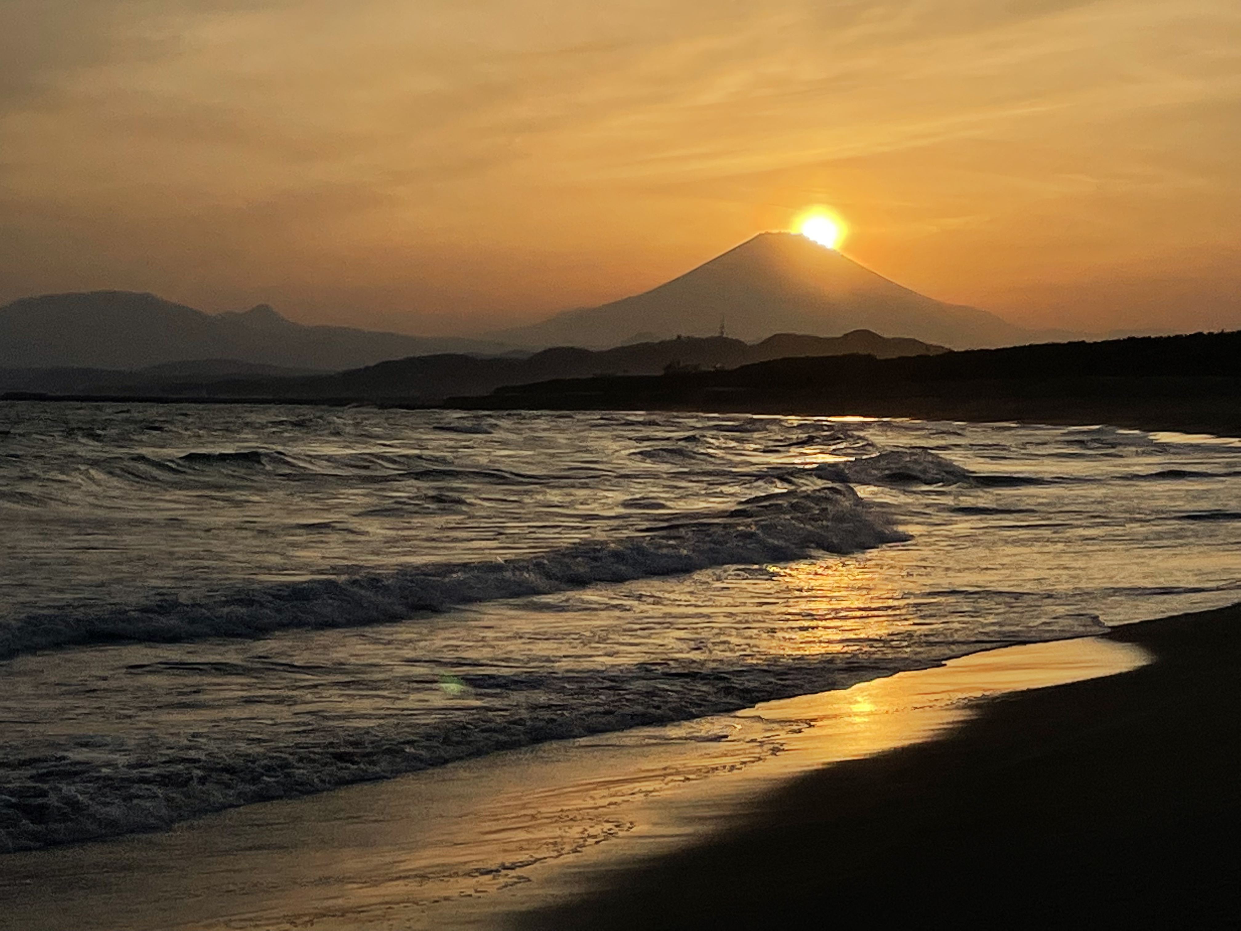日没と富士・2022年4月6日