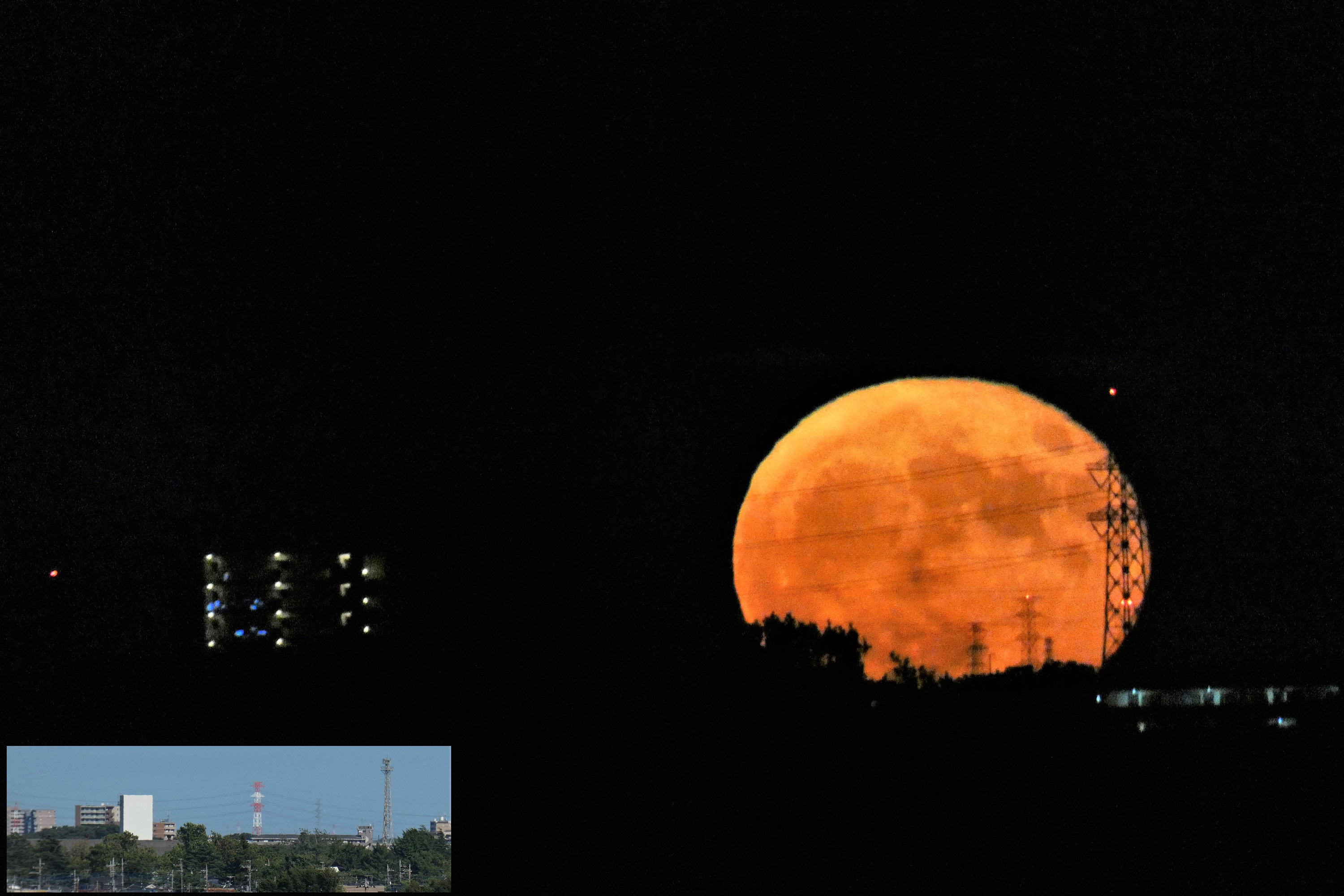 昨夜の満月の出