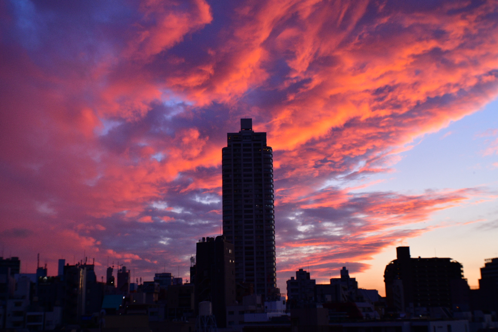 我が街新春の夕焼け
